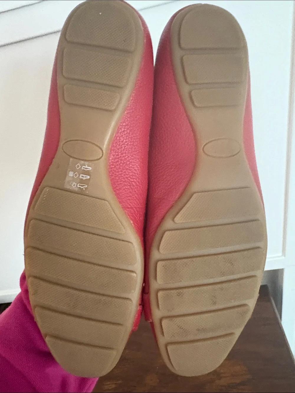 COACH ‘Bianca’ Red Pebbled Leather Ballet Flat Size 7